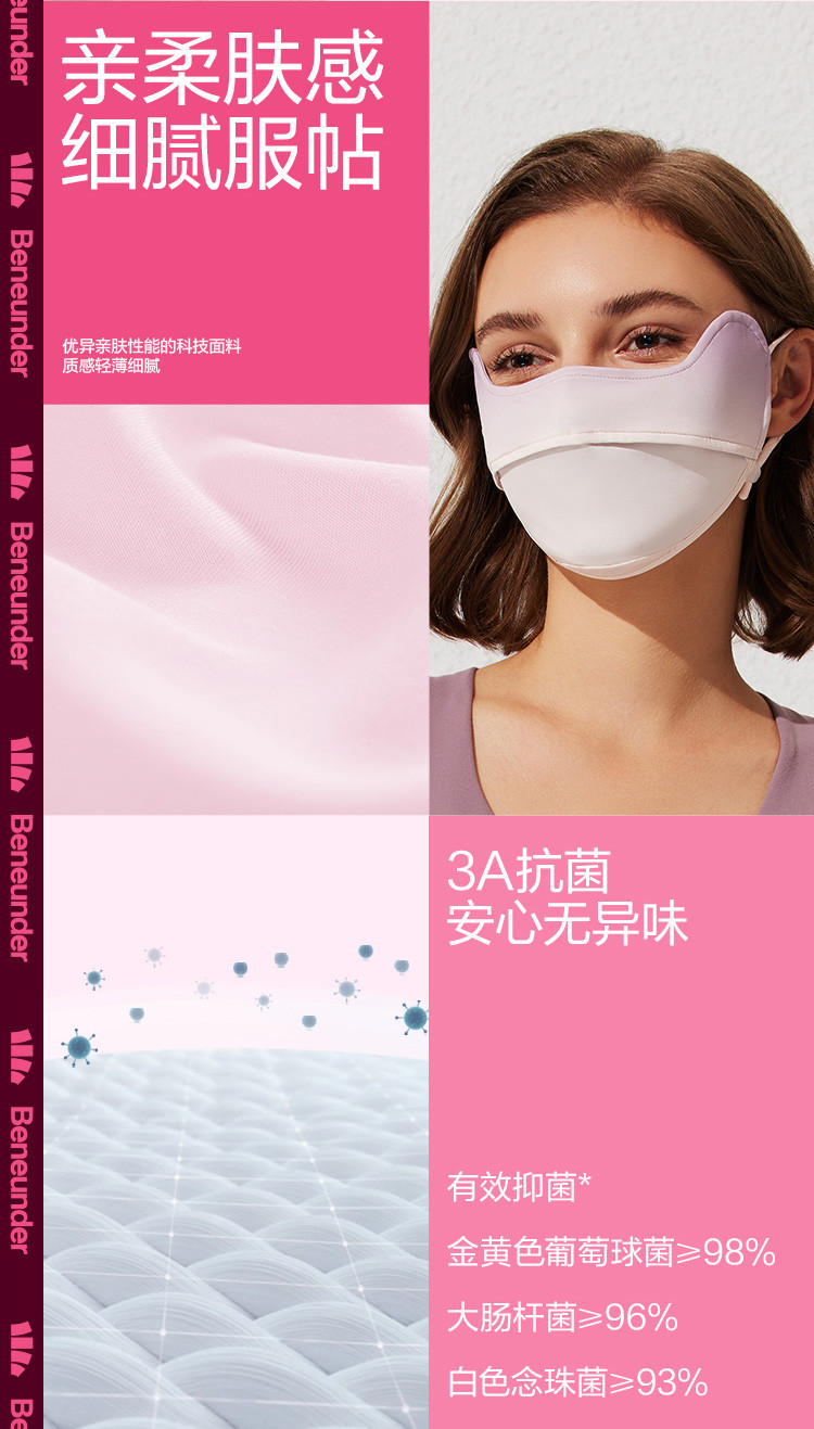 【券后49元】蕉下BENEUNDER冰薄系列护眼角防晒口罩女防紫外线薄款面罩全脸夏季透气遮脸罩