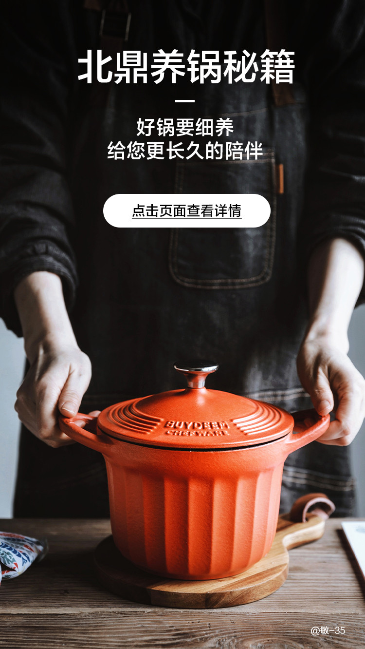 北鼎/BUYDEEM CP541/焖煮小圆锅16cm 铸铁珐琅锅家用多功能炖锅迷你