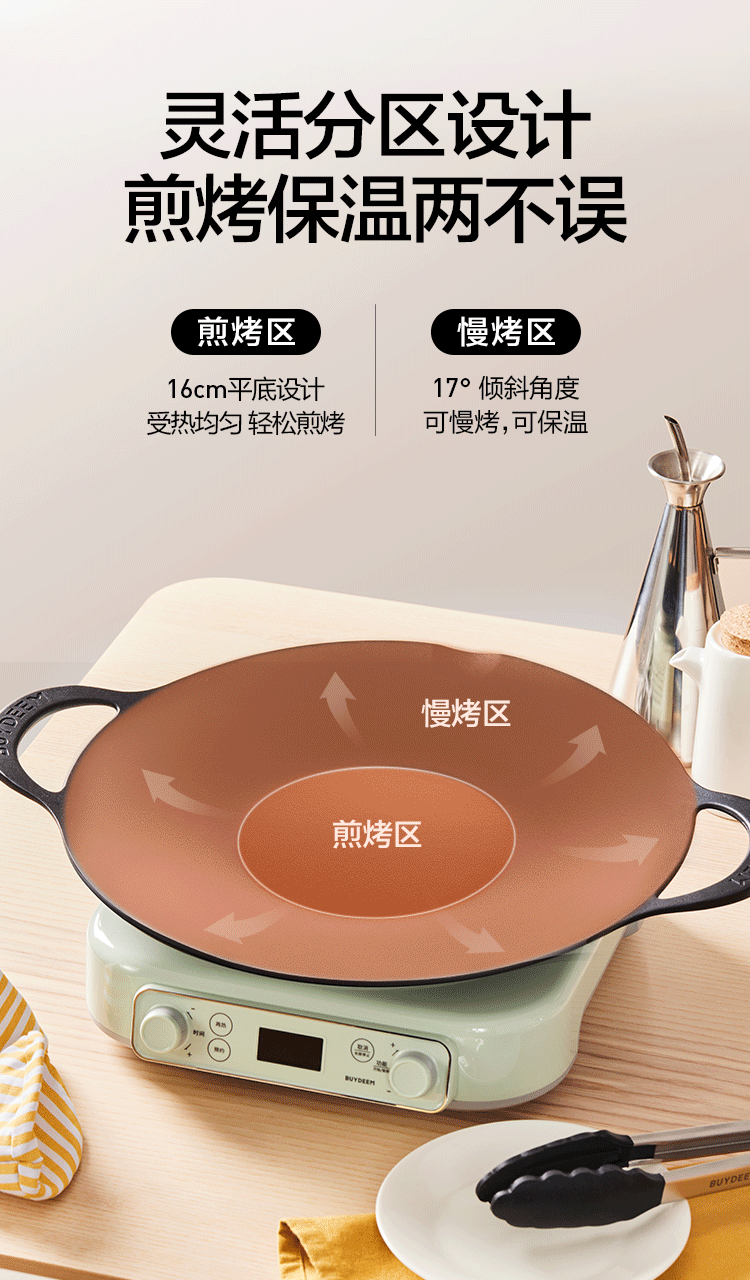 北鼎/BUYDEEM OT1601烤盘/配件T750 烤肉锅家用烧烤盘铁板烧韩式