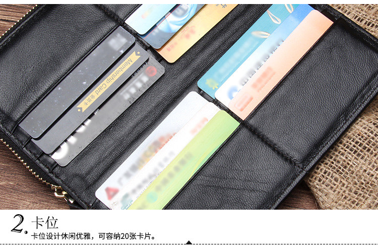 小童马新款真皮钱包 韩版时尚女士钱包 长款手拿包手抓包软皮   9371