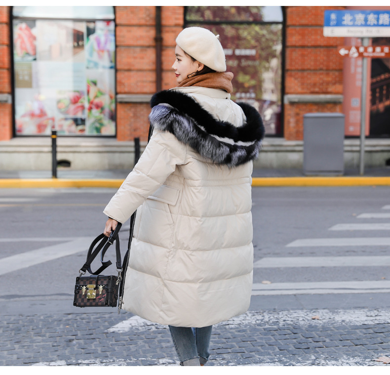 施悦名羽绒服女中长款2018加厚冬季新款女装韩版时尚收腰显瘦连帽外套潮