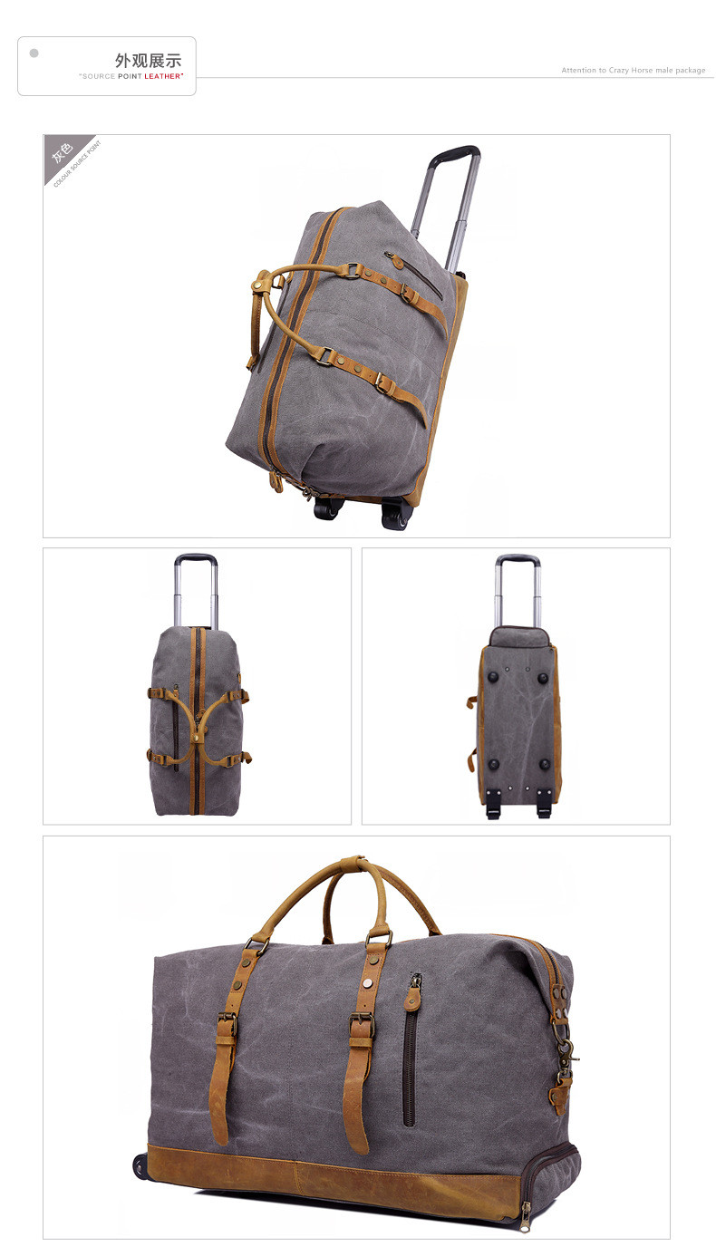 洋湖轩榭 新品拉杆旅行包行李袋大容量行李包旅游单肩包手提斜挎男包A