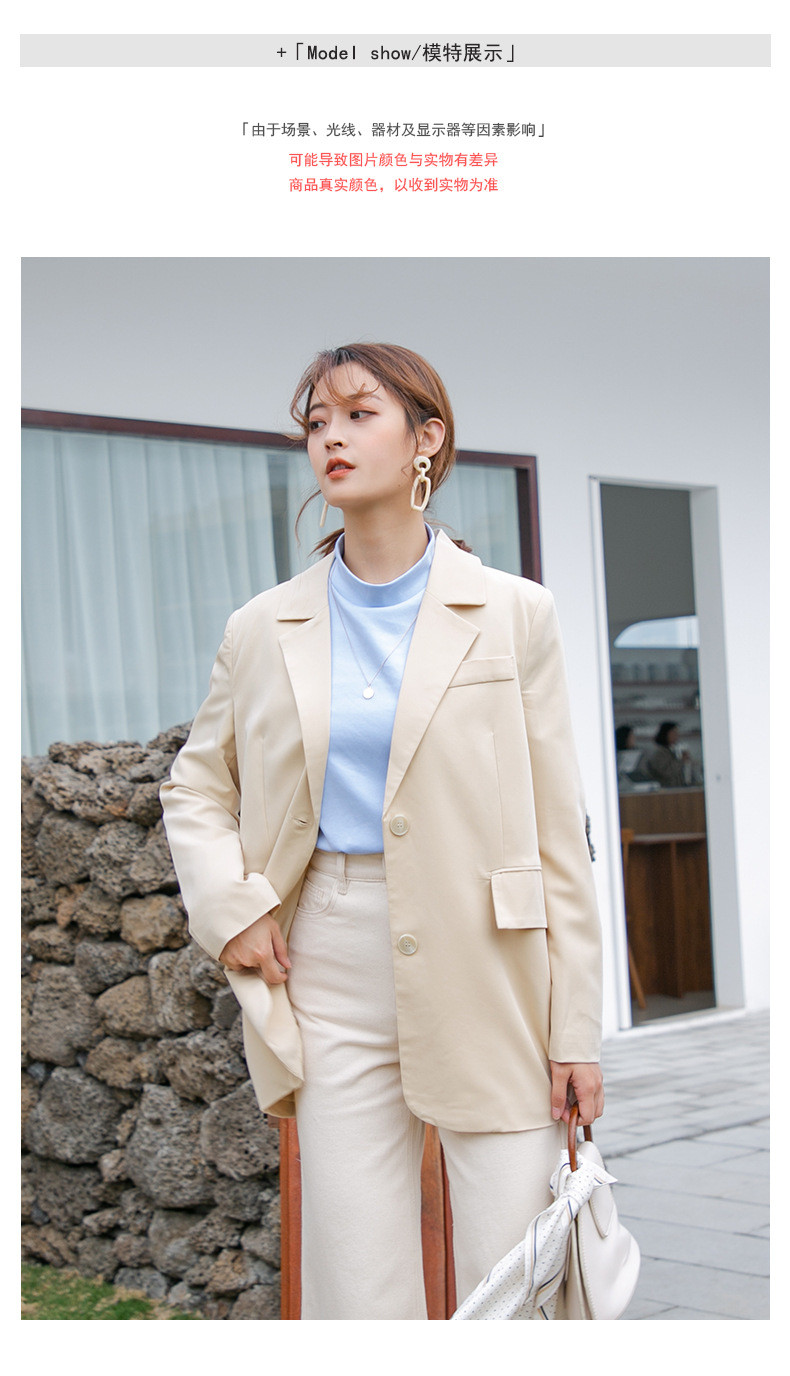 施悦名西装女2019年春季韩版新款长袖短款女士风衣宽松显瘦OL小西服外套