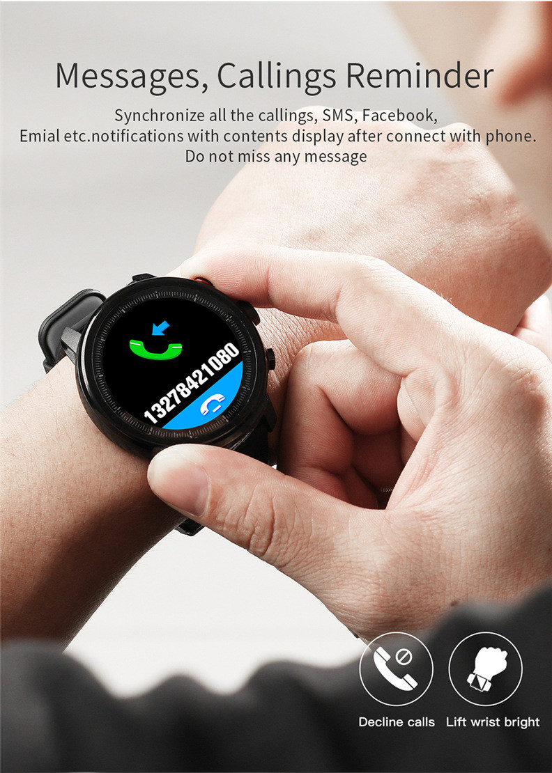 洋湖轩榭 新款L5彩屏智能手环动态心率监测全圆触屏运动离线支付宝手表