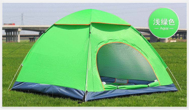 洋湖轩榭 户外野营折叠全自动帐篷3-4人沙滩简易速开双人