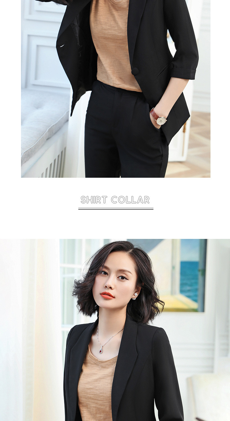 施悦名 西装套装女2019新款春秋ol时尚粉色中袖工作服白领面试职业装