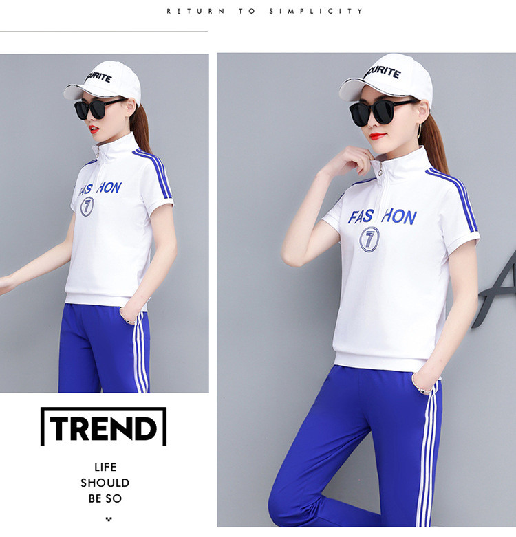 施悦名 2019夏季新款韩版休闲时尚运动套装女两件套