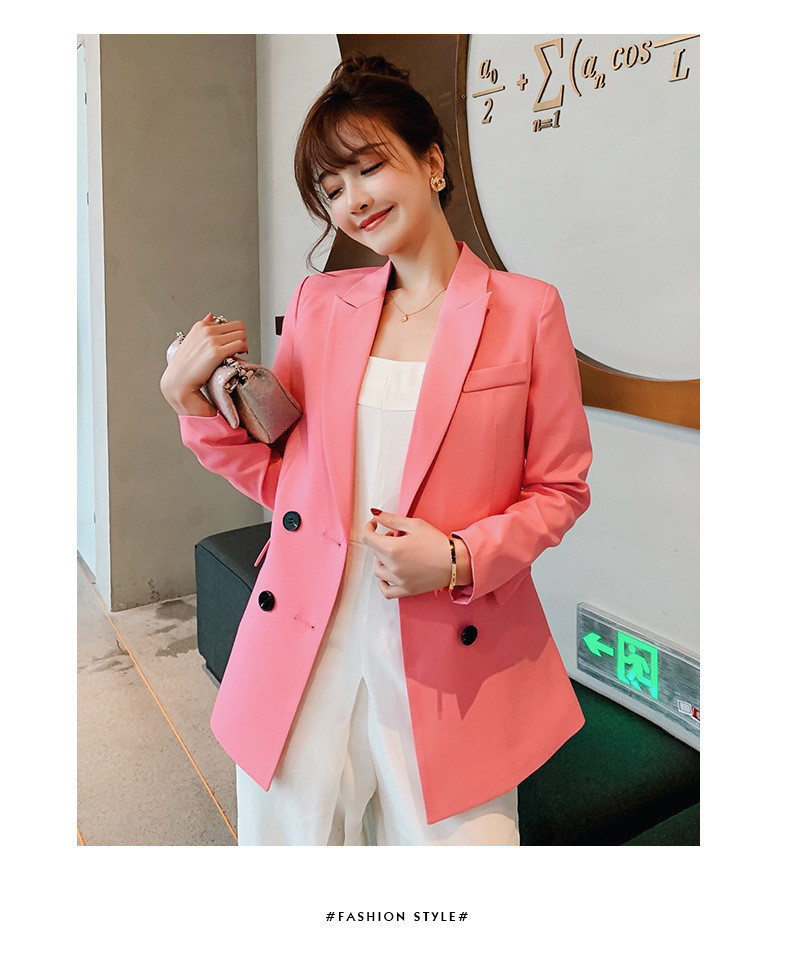 施悦名 2019春夏新款韩版女装修身商务休闲西服时尚纯色小西装外套