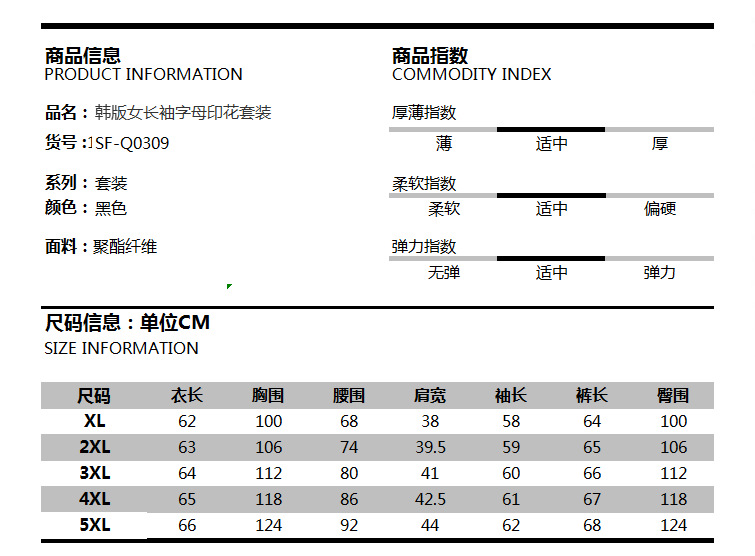 施悦名 韩版时尚套装女春秋新款大码女装两件套女长袖字母印花套装休闲A