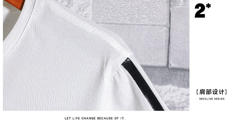 汤河之家 男士短袖男2019新款夏季韩版潮流衣服白色圆领纯棉青少年短袖t恤