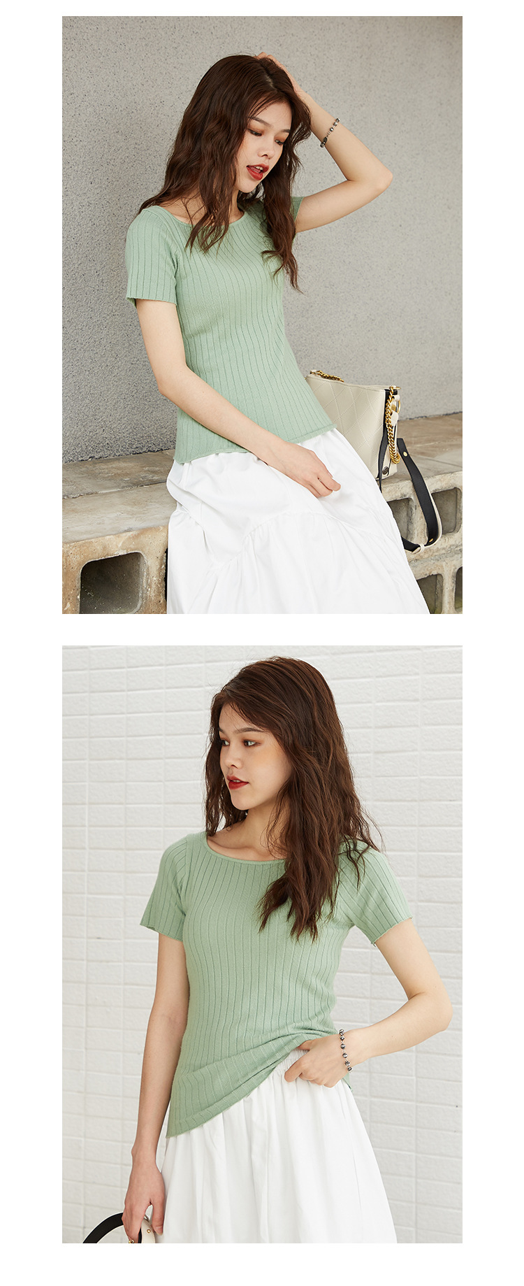 施悦名 2019夏季新款韩版女装紧身上衣短袖修身打底针织衫A