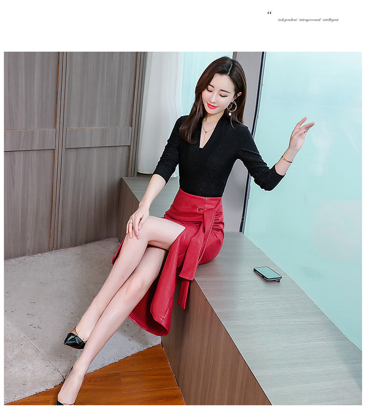 施悦名 2019初春新款韩版时尚修身女式套装 两件套裙A