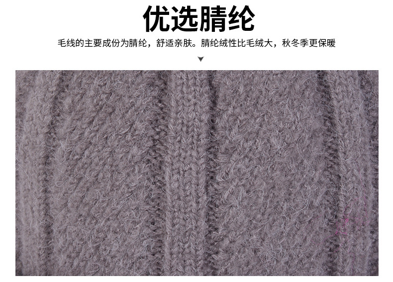 施悦名 冬季韩版新款保暖貉子毛球针织帽 女大球护耳朵毛线帽子A