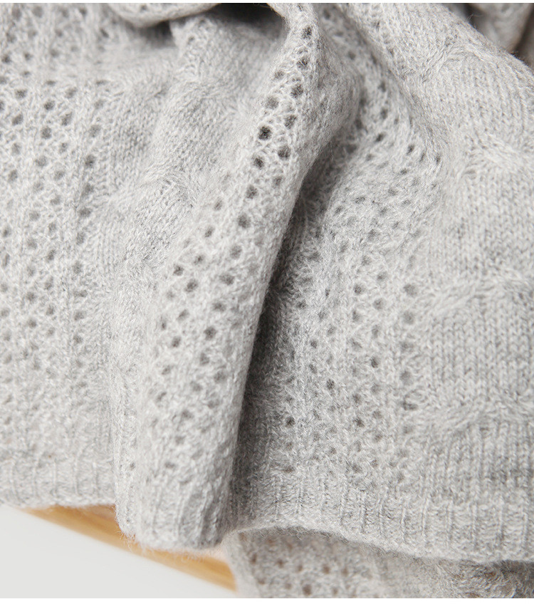 小童马   针织纯色纯山羊绒围巾羊毛纯色单色秋冬季新款保暖欧美C