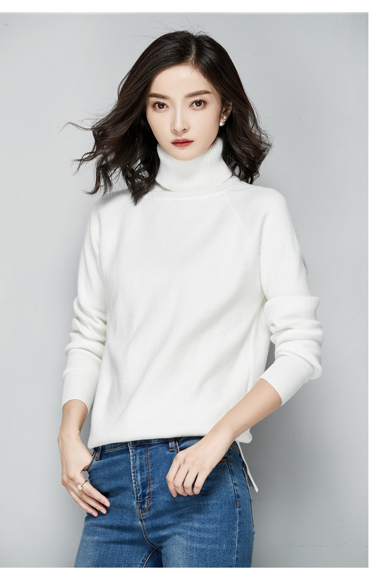 施悦名 2019冬装新款韩版女装加厚高领套头内搭打底针织衫长袖纯色毛衣女A