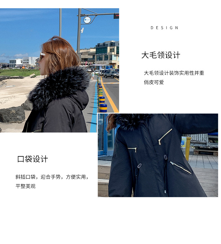 施悦名 2019新款羽绒棉服女韩版中长款宽松收腰派克服风衣棉衣外套潮A