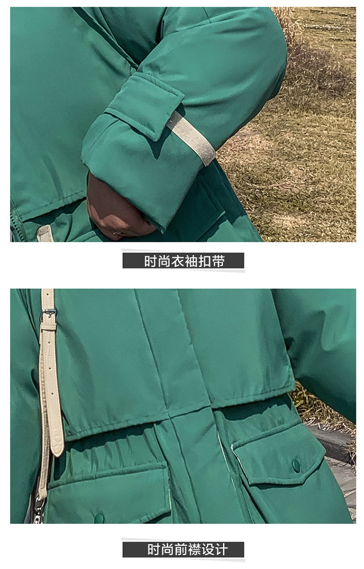 施悦名 羽绒棉服女新款韩版棉服加厚毛领棉衣面包服棉袄女A