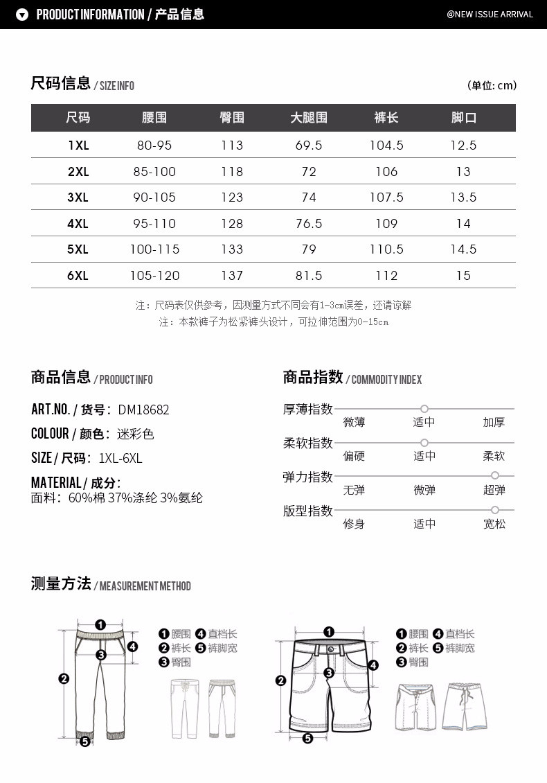 汤河之家 潮牌大码男装胖子春秋男式休闲裤迷彩加肥加大宽松C