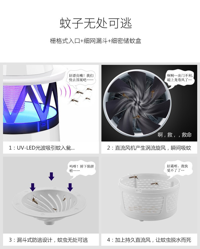 汤河店 嘉柏兰灭蚊灯 户外灭蚊器家用商用灭蝇灯吸捕蚊杀虫灯LED灭蚊