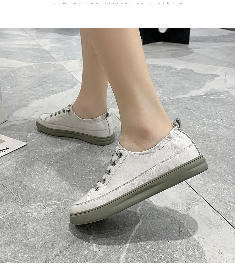 头层牛皮小白鞋女2020春季新款平底学生韩版板鞋一件代发真皮女鞋c