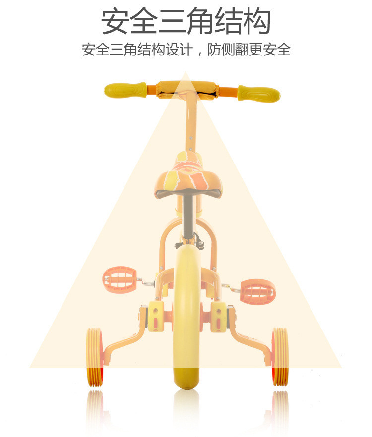 汤河店 多功能儿童三轮车平衡车儿童车可拆卸无脚踏滑步车双轮宝宝自行车a