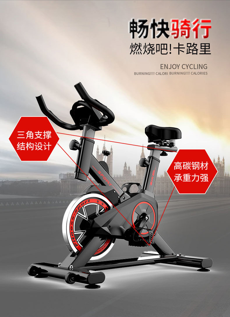 汤河店 动感单车家用健身器材超静音健身车室内运动自行车