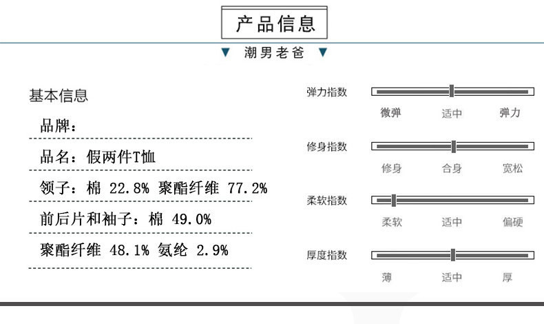 洋湖轩榭 爸爸装棉质长袖T恤衫2020春秋季领中老年男装假两件衬衫a