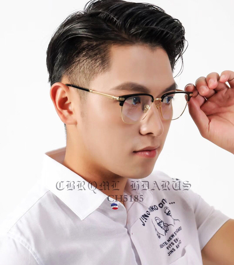 汤河店 CH5185新款纯钛近视眼镜框男士超轻个性时尚潮流大框成品光学眼镜