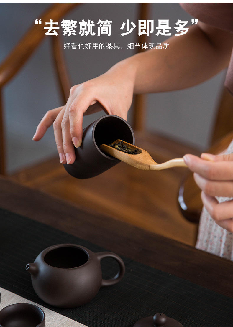 汤河店 紫砂一壶四杯旅行茶具便携泡茶套装户外车载快客杯a