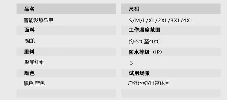 汤河之家 智能充电加热马甲男棉衣立领石墨烯碳纤维发热背心外套冬a