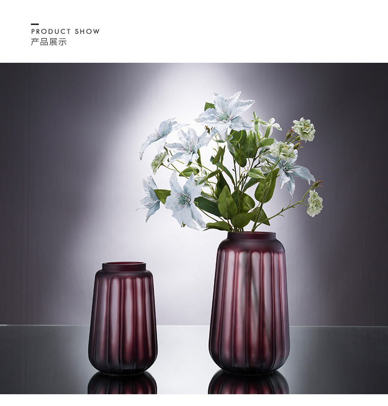 汤河店 创意玻璃花瓶现代简约水培花器彩色家居摆件工艺品