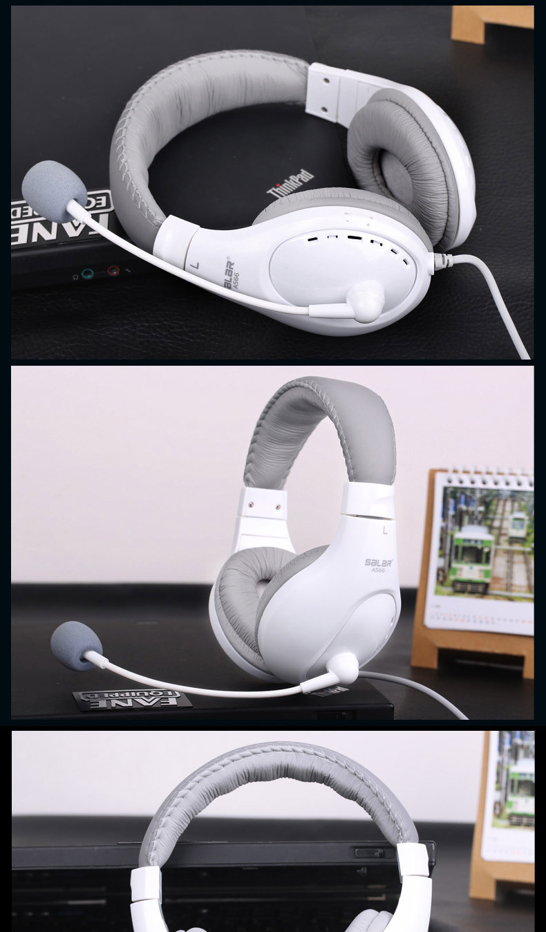 汤河店 Salar/声籁 A566头戴式台式电脑耳机电竞游戏耳麦带麦话筒重低音