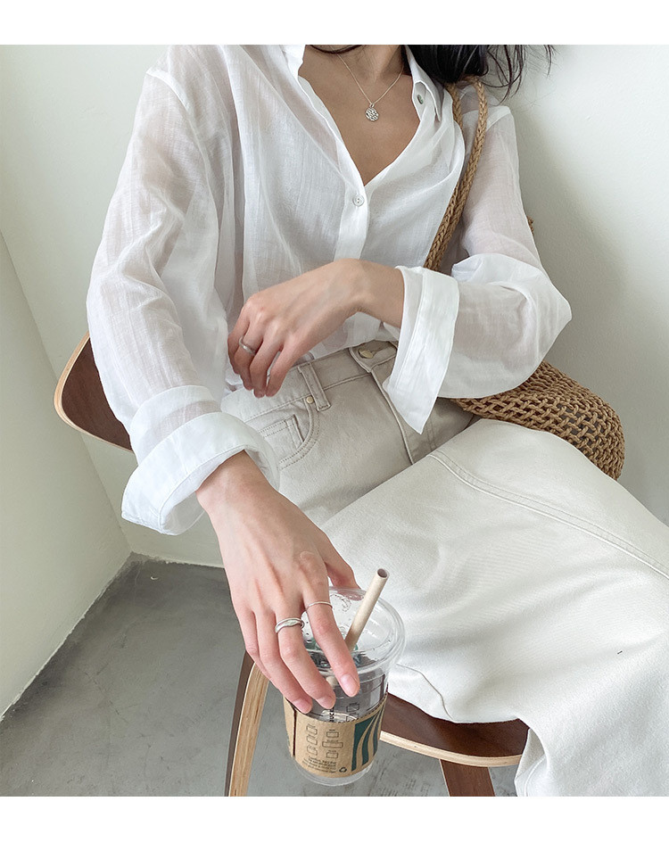 施悦名 韩版牛仔半身裙夏季2021气质通勤简约中长款白色半身裙