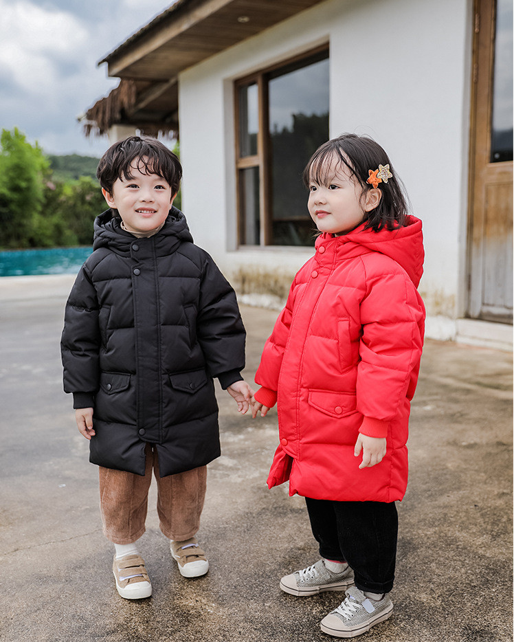 洋湖轩榭 2021新款儿童羽绒服中长款男童女童加厚宝宝羽绒服中大童羽绒服