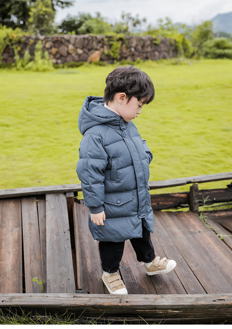 洋湖轩榭 2021新款儿童羽绒服中长款男童女童加厚宝宝羽绒服中大童羽绒服