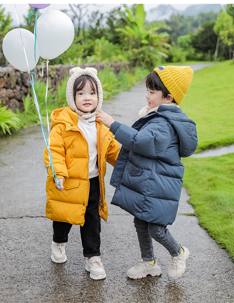 洋湖轩榭 2021新款儿童羽绒服中长款男童女童加厚宝宝羽绒服中大童羽绒服