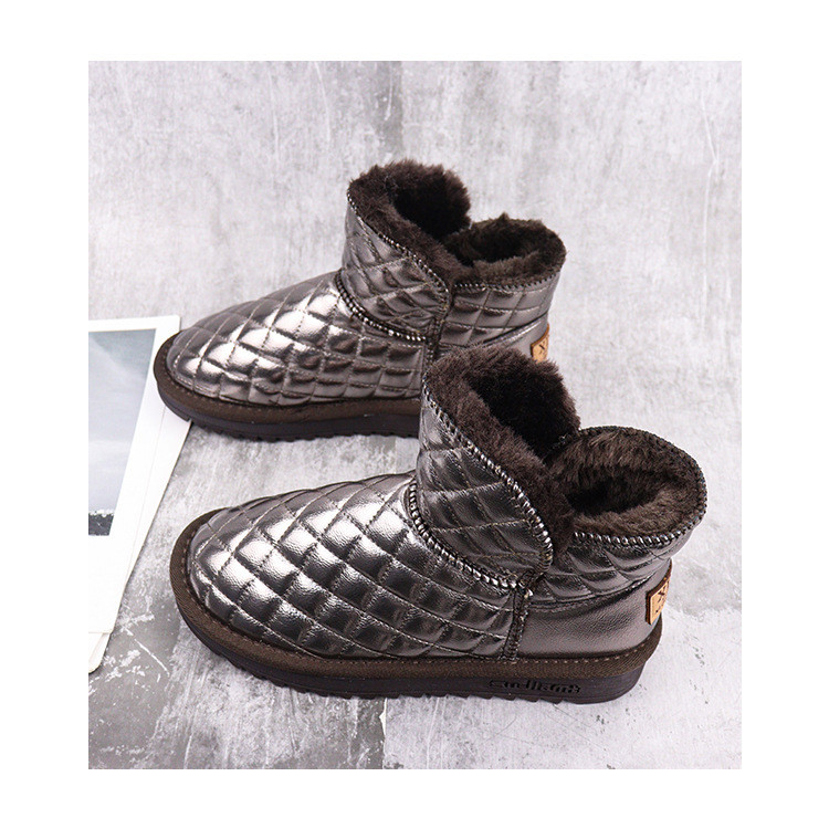 小童马 2021冬季新款女士平底雪地靴冬天圆头低筒加厚加棉保暖鞋