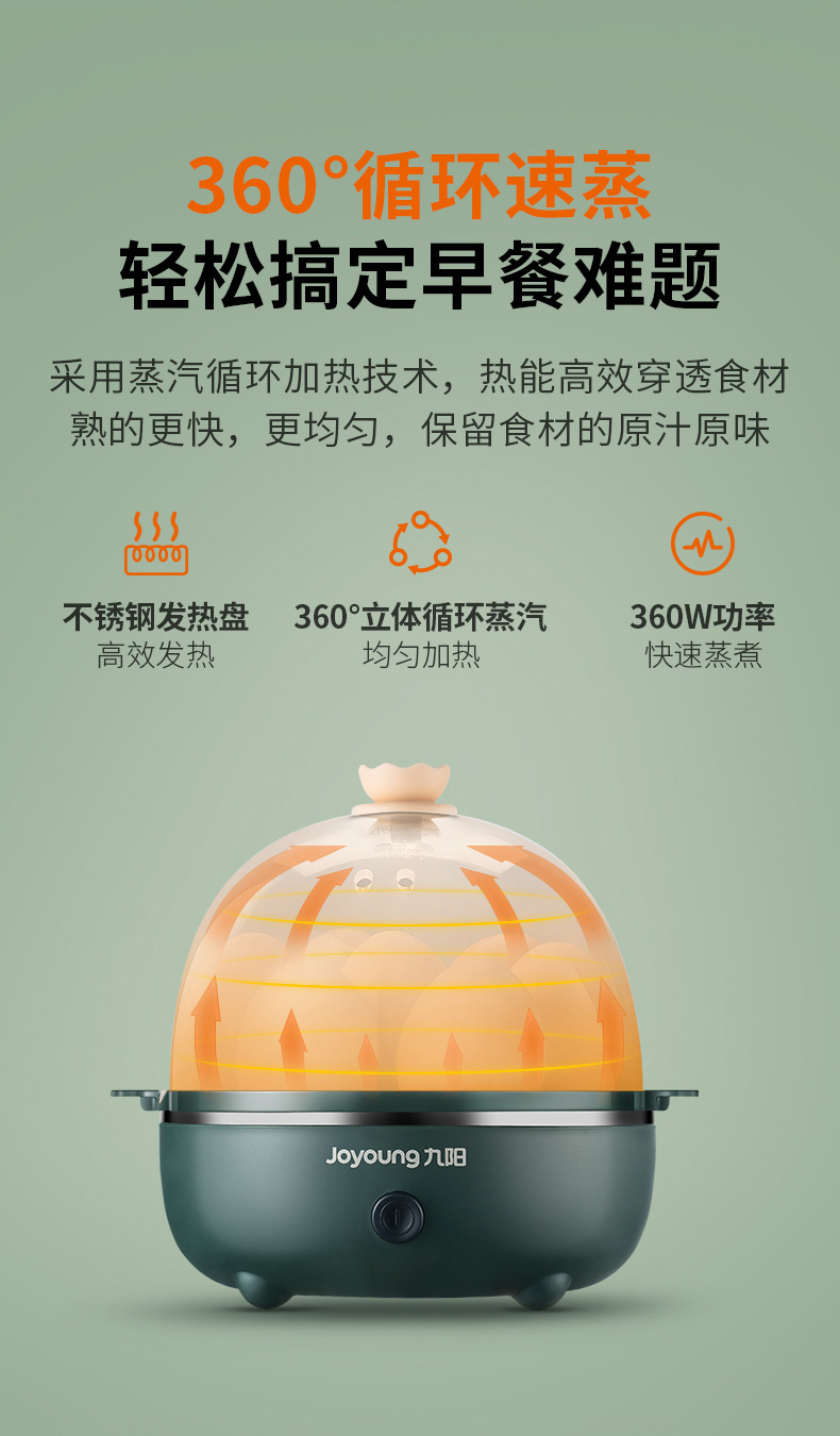 九阳/Joyoung 煮蛋器多功能智能蒸蛋器自动断电 7个蛋量