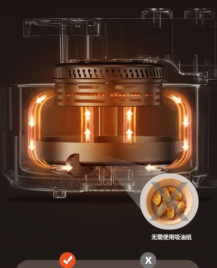 【太空系列】九阳空气炸锅可视不用翻面 5.5L大容量商超同款