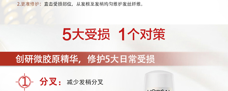  欧莱雅洗护组合400ml洗发+400ml润发乳润养干枯