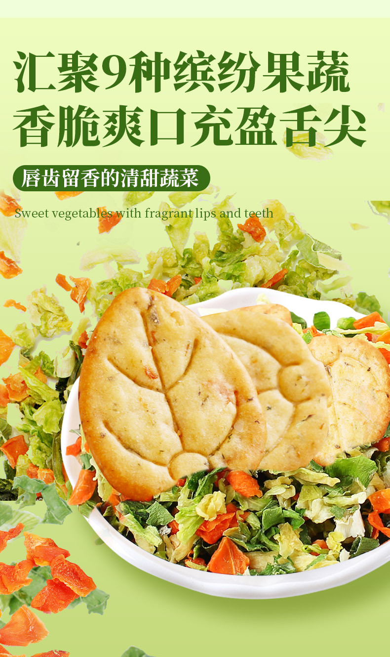 味滋源 九蔬薄脆饼干 九种蔬菜葱香小饼干办公零食品早餐 100g*1袋