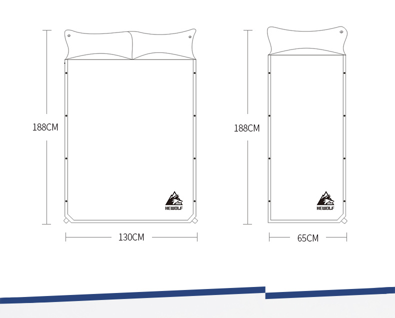 公狼 户外自动充气垫露营帐篷睡垫 加厚地垫野餐垫 双人防潮垫子