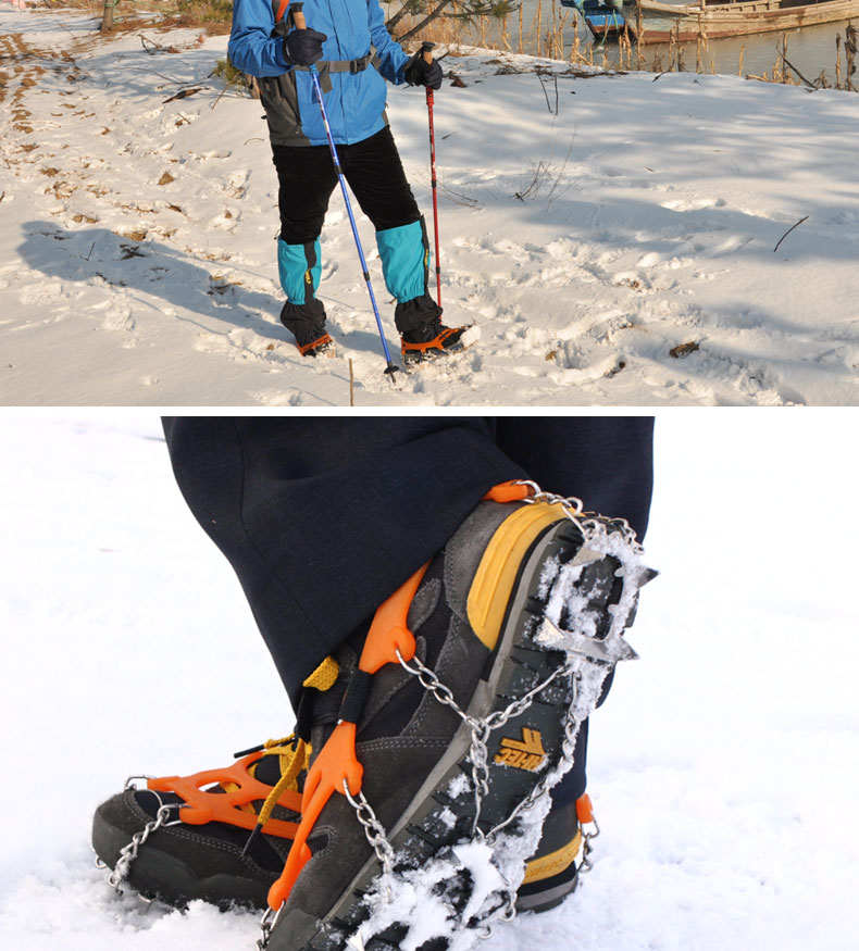 公狼 冰爪户外攀岩登山装备8齿冰抓 雪地防滑鞋套钉链雪爪鞋钉链