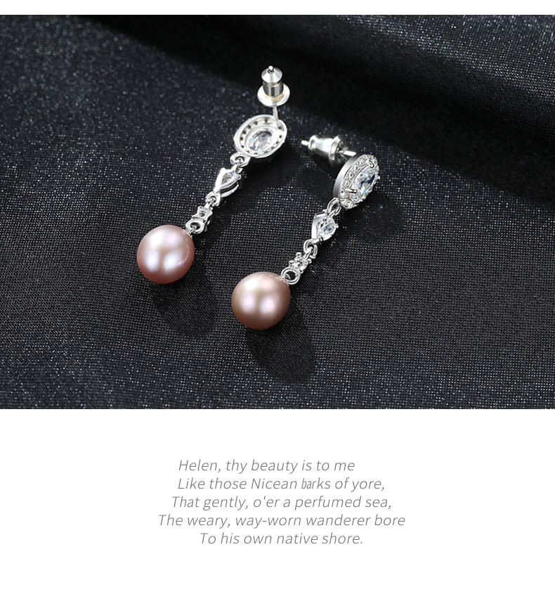 奈唯 S925银优雅复古气质淡水珍珠耳环-巴洛克女孩