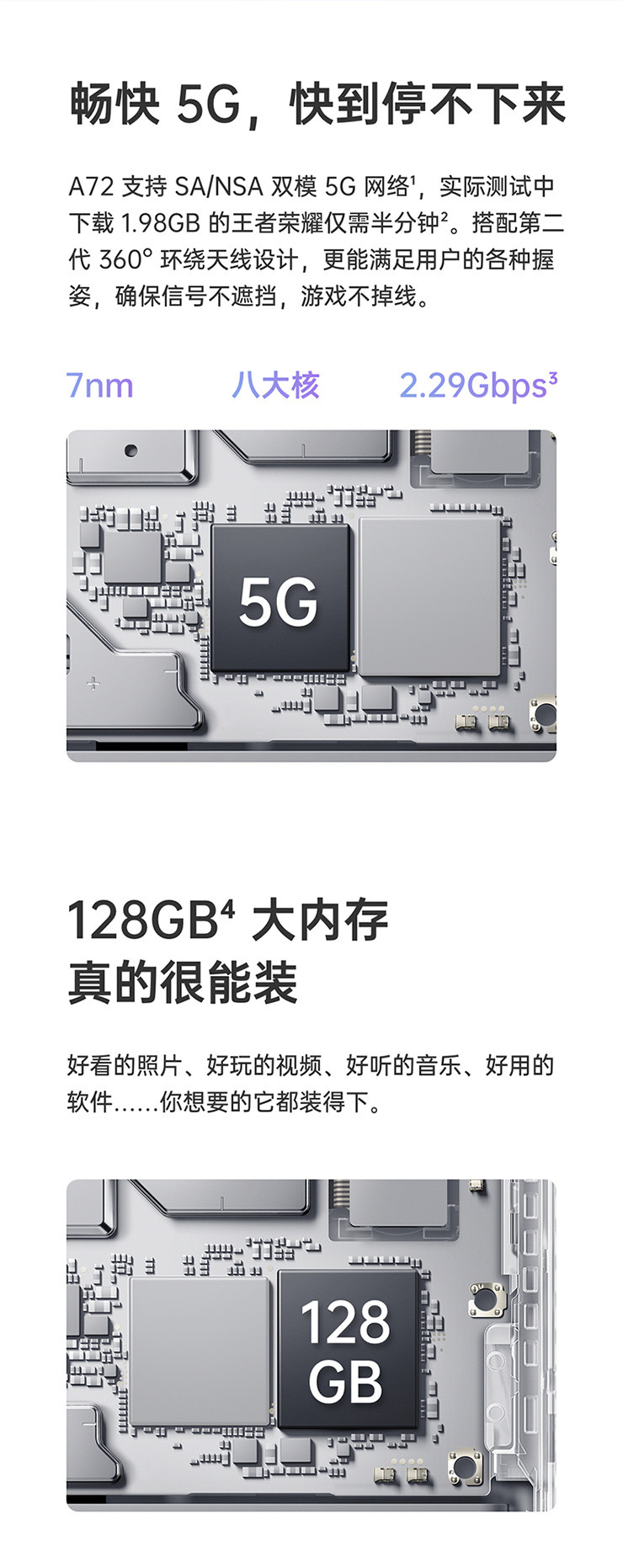 OPPO A72 5G智能三摄 128G大内存 90Hz护眼灵点屏 快充双模5G手机