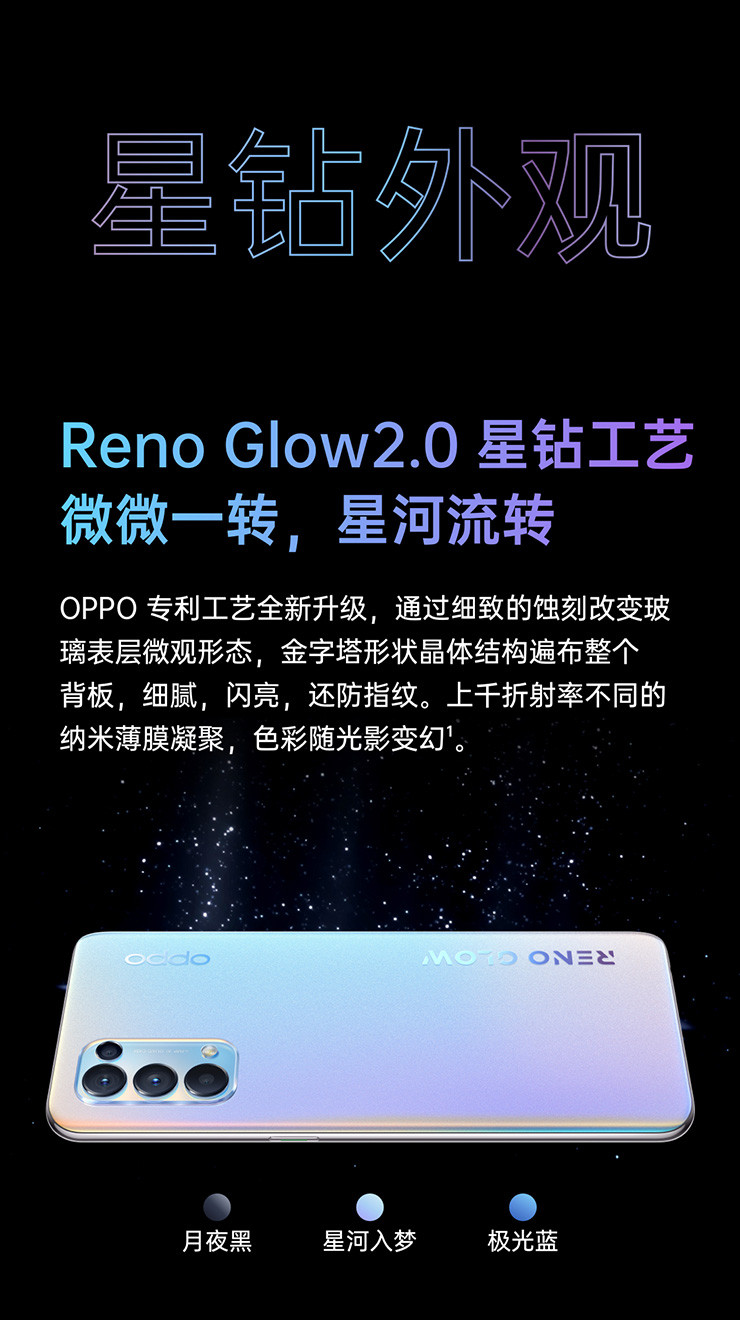 OPPO Reno5 6400万水光人像四摄 65W超级闪充 轻薄5G手机