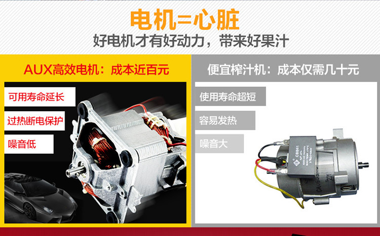 奥克斯AUX 家用不锈钢高出汁榨汁机 AS-819【热卖推荐】