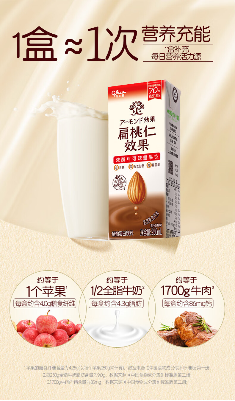 格力高（Glico） 扁桃仁效果 可可味坚果饮 250ml*12