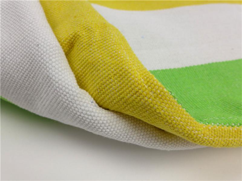 锦绣优质四季毯三件套黄绿白条纹