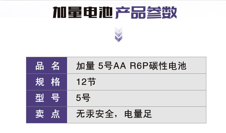 加量 5号AA R6P碳性电池*12粒 无汞更安全 空调电视机遥控器鼠标挂钟干电池1.5V